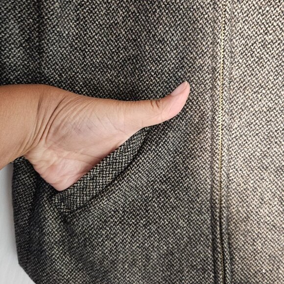 Lauren Ralph Lauren Womens Brown100% Wool Moto Cut Tweed Blazer Size 14 - Picture 4 of 7